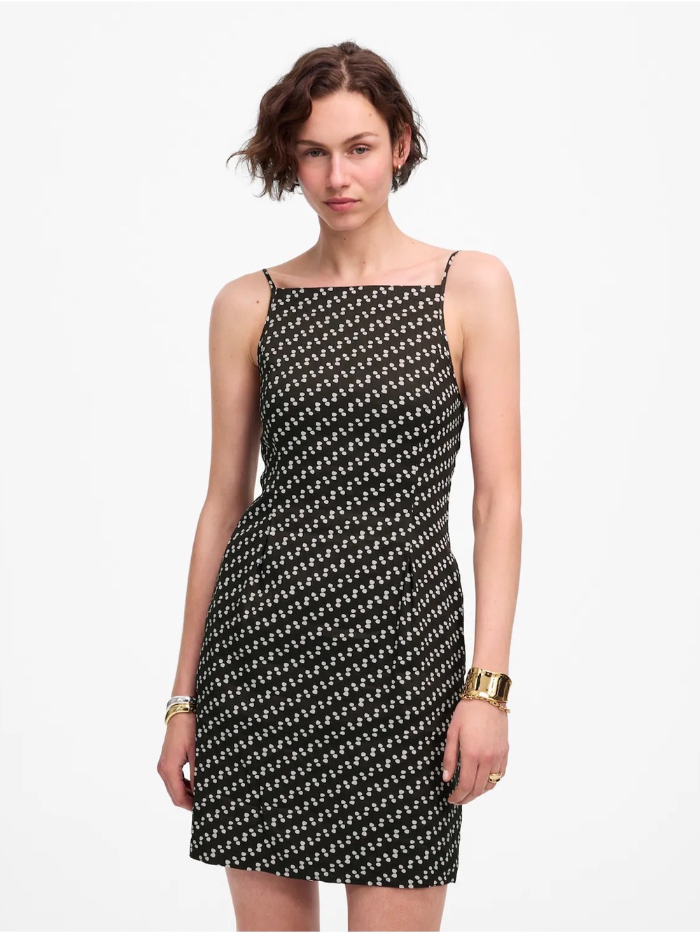 NWT Madewell Dot High Neck Linen Blend Minidress